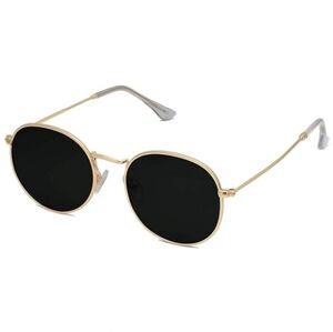 Round Polarized Sunglasses Classic Vintage Shades UV400 Black Gold